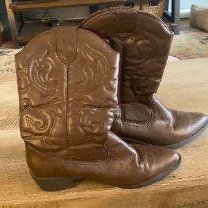 Brown cowboy boots